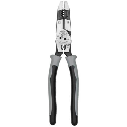 KLEIN® J2159CRTP Hybrid Pliers w/ Crimper, Fish Tape Puller and Wire Stripper, 10-14 AWG Solid and 12-16 Stranded Wire, 9.11 L x 0.75 H x 2.25 W in