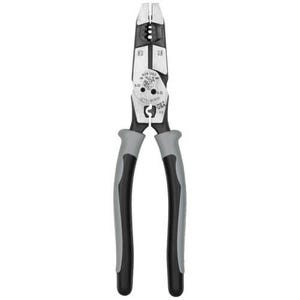 KLEIN® J2159CRTP Hybrid Pliers w/ Crimper, Fish Tape Puller and Wire Stripper, 10-14 AWG Solid and 12-16 Stranded Wire, 9.11 L x 0.75 H x 2.25 W in