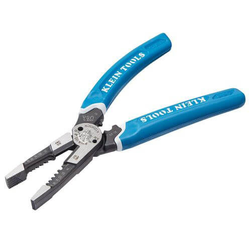 Klein® K12065CR Klein-Kurve® Heavy Duty Wire Stripper/Cutter/Crimper Multi-Tool with (6) Stripping Holes, 18 to 8 AWG