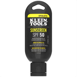 Klein® SPF50LOT15 Sunscreen Lotion, Broad Spectrum, Fragrance Free, SPF 50, White, 12 pk