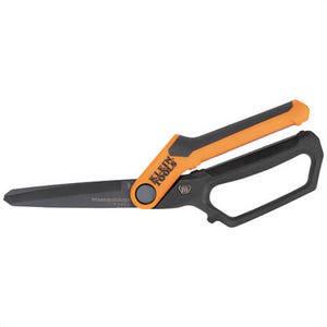 Klein® T2111 Titanium-Coated High-Leverage Professional Shears, Ambidextrous, Stainless Steel, Orange/Black, 10 in