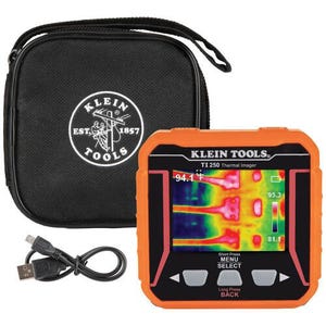 Klein® TI250 Rechargeable Thermal Imager, TFT LCD Display, -4 to 752°F, 10800 Pixel Display/10800 Pixel Sensor Resolution