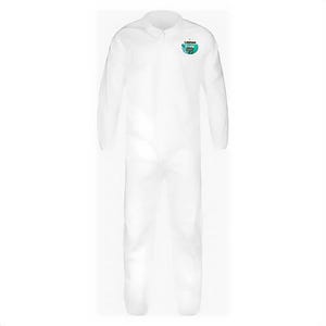 Lakeland® E8417-XL Disposable Coverall with Elastic Ankle and Elastic Wrist, XL, White, Safegard® economy SMS Fabric