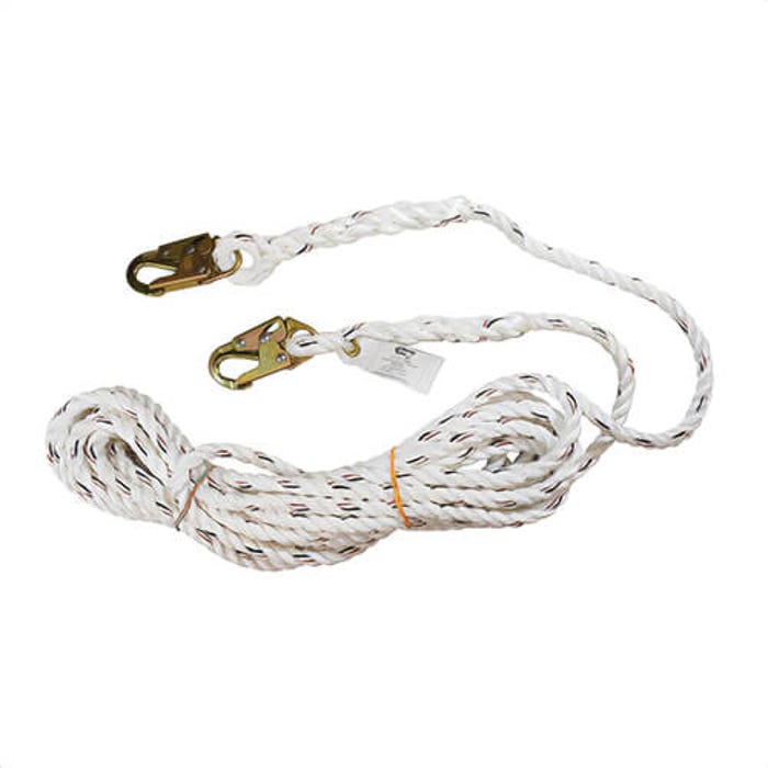 Liberty Line® FAL28013 Polydac Rope Vertical Lifeline, 50 ft