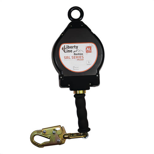 Liberty Line® 20 ft Cable Self Retracting Lifeline for Fall Protection, Aluminum Housing, Snap Hook, FAL28022