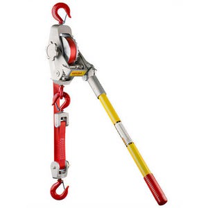 Lug-All® 35-A Web Strap Hoist, Standard Latching Hooks, 1-1/2 ton