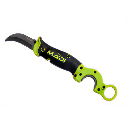 MADI BB-2 BrushBlade™ Blunted Lineman Knife with Wire Brush, Blunt Tip Blade, Stainless Steel, 1,000 mcm