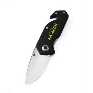 MADI PK-2 Multi-Purpose Pocket Knife, Compact, Durable Lightweight Polymer Handle, High-Grade Stainless Steel, Black