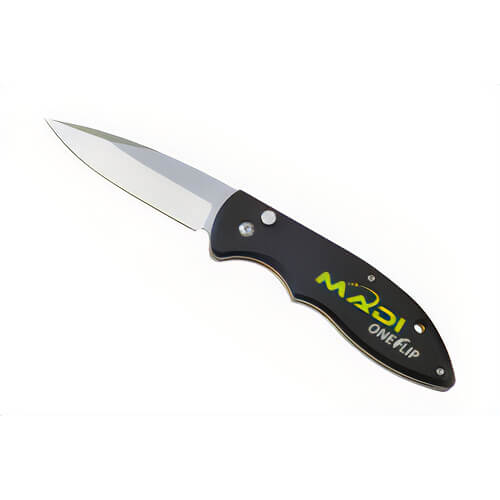 MADI PTOSK-5 OneFlip™ Pointed Straight Knife, Drop Point Blade, Reversible Belt Clip, High-Grade Stainless Steel, Black