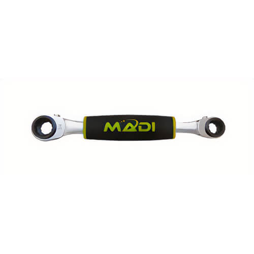 MADI RW4 Insulated 4-in-1 Ratcheting Speed Wrench, Finger Lip, 12-Point, Forged Steel, 1/2 in, 5/8 in, 9/16 in and 3/4 in