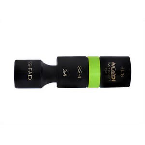 MADI SS-4 Slot Socketâ„¢ Flip Impact 3-in-1, 9/16 in and 3/4 in Hex, Includes: 1/2 in Female and 3/8 in Male Drive Adapter