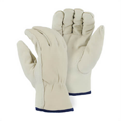 Majestic Glove 2511/10 Winter Lined General Purpose Gloves, Drivers, L, Size 10, Grain Cowhide Leather Palm, Grain Cowhide Leather, Shirred Cuff