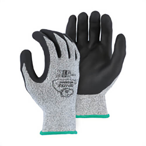Majestic Glove 35-1365/X2 Cut-Less Gloves, Cut/Abrasion Resistant, 2XL, Foam Nitrile Coating, HPPE/Spandex®, Knit Wrist Cuff
