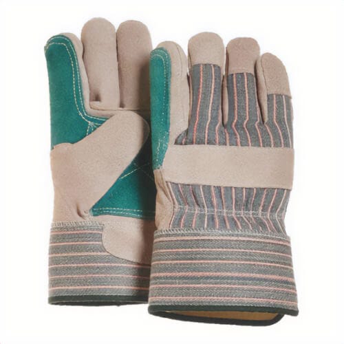 Majestic Glove 4501CDP/10 Double Palm General Purpose Gloves, Work, Wing Thumb Style, Large/Size 10, Split Cowhide Leather Palm