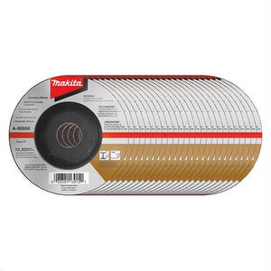 Makita® A-95956-25 Flat Heavy Duty Non-Hubbed Depressed Center Grinding Wheel, 4-1/2 in dia x 1/4 in thick, 7/8 in Center Hole
