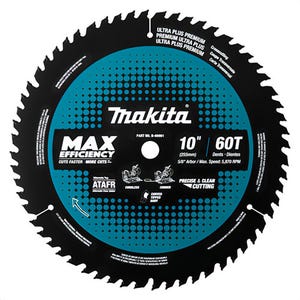 Makita® B-66961 Cordless Max-Efficiency miter saw Blade, 10 in dia x 0.065 in thick, 5/8 in Arbor, 60 Teeth