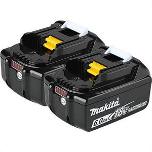Makita® BL1860B-2 Powerboost LXT Lithium-Ion Battery, 18V, 6 Ah, 2 pk, for use with Makita 18V LXT Cordless Tools