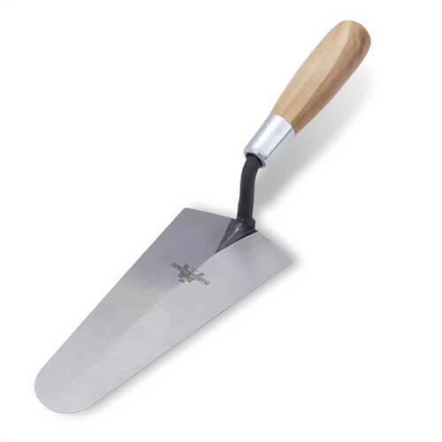 Marshalltown® 10748 The Premium Line Gauging Trowel, 7 in L x 3-3/8 in W, Carbon Steel Blade, High Lift Wood Handle