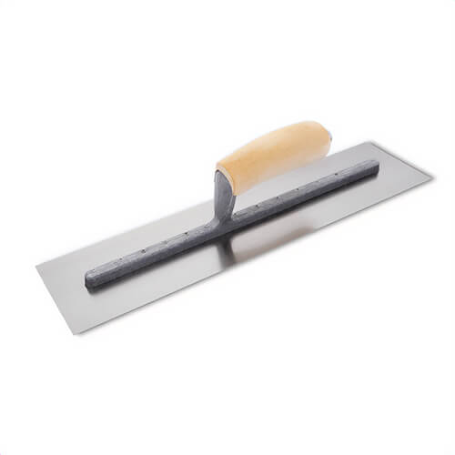 Marshalltown® 13803 Finishing Trowel, 16 in L x 4 in W, Steel Blade, Curved Wood Handle