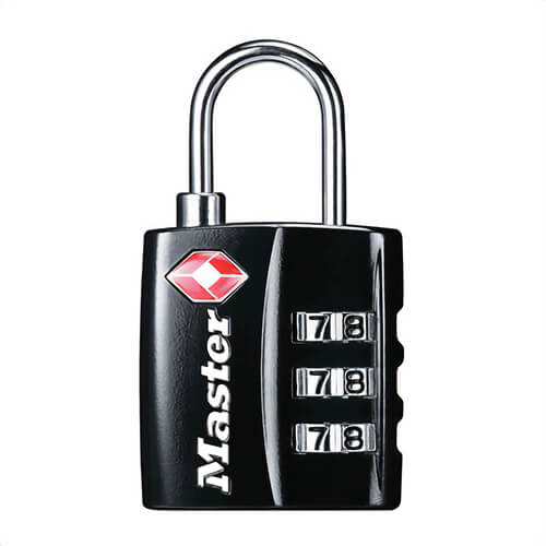 Master Lock® 4680DBLK Safety Padlock, Combination Key, Black, Steel Body, 1/8 in dia x 3/4 in H x 1/2 in W Steel Shackle