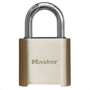 Master Lock® 975DCOM Safety Padlock, Resettable, Brass Body, 8 mm Shackle dia, 28 mm Shackle Height, 25 mm Shackle Width