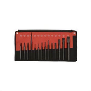Mayhewâ„¢ 61044 Punch and Chisel Set, 8-1/2 in OAL, 14 pc, 9 Punches, 5 Chisels, Alloy Steel, Black Oxide