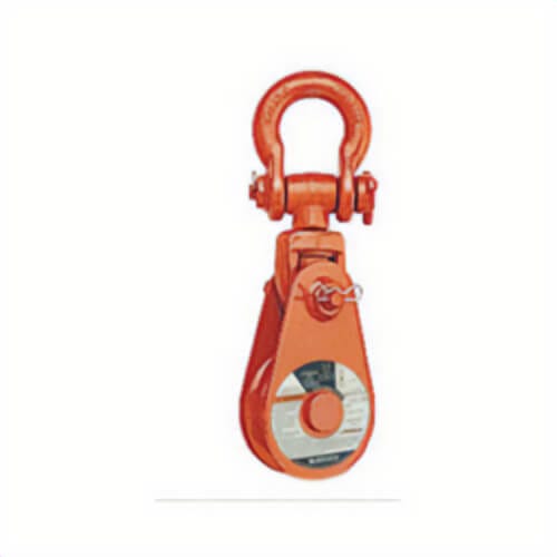 McKissick® 168990 417 Snatch Block with Shackle, Wire Rope Cable, 3/4 to 7/8 in, 12 ton Load, 8 in OD