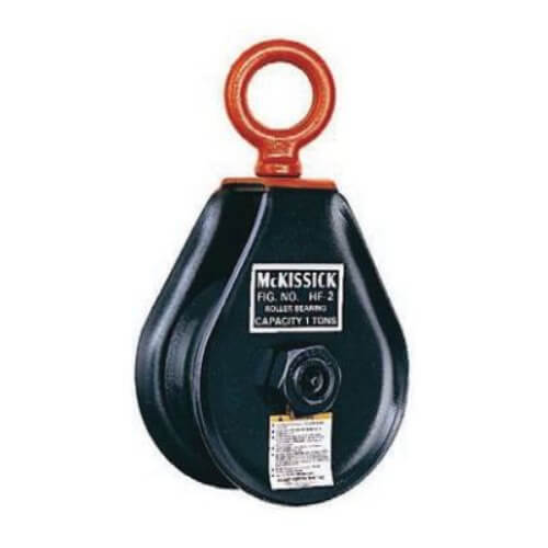 McKissick® 170086 HF-2 Hay Fork Pulley Block with Swivel Eye, Manila Rope Cable, 1-1/4 in, 1 ton Load, 4-1/2 in OD