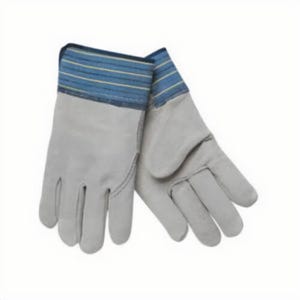 MCR Safety 1417A Full Back General Purpose Gloves, Leather Palm, Gunn Pattern/Standard Finger/Wing Thumb Style, Large