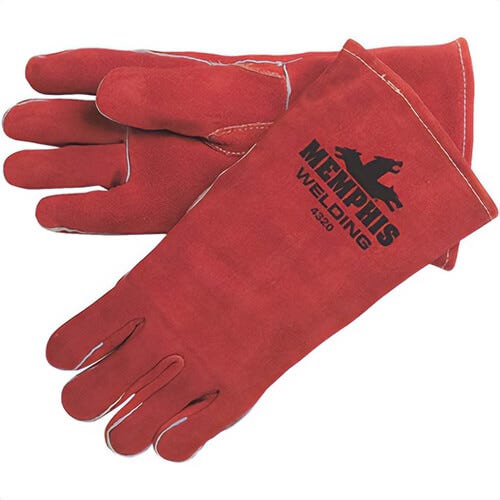 MCR Safety 4320 Welding Leather Welding Work Gloves, Premium Select Shoulder Leather, Reinforced Thumb, Russet Brown, Extra-Large