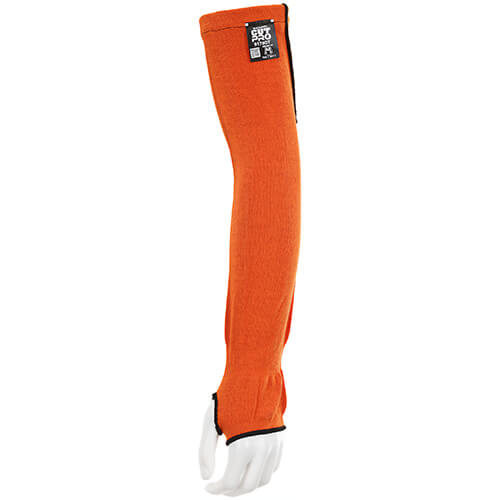 MCR Safety 9178OT CutPro® Cut Resistant Sleeves with Elbow Gusset and Thumb Slot, 18 in Long, Hi-Viz Orange, ANSI Cut Level A5