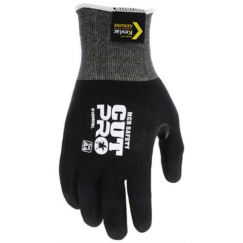 MCR Safety 9188SFBXXL CutPro® Cut Resistant Work Gloves, 2X-Large, Black, 18 Gauge, Sandy Nitrile Foam Palm, ANSI Cut Level A4