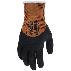 MCR Safety 92743LTXXL CutPro® Cut Resistant Work Gloves, 2X-Large, Black, 13 Gauge, Crinkle Latex Palm, ANSI Cut Level A8