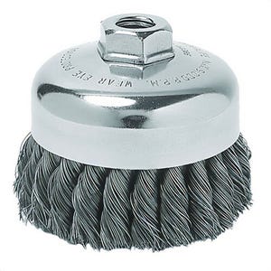 Metabo® 655210000 Wire Cup Brush, 6 in dia Brush, 5/8-11 Arbor Hole, 0.023 in dia Filament/Wire, Knot, Carbon Steel Fill