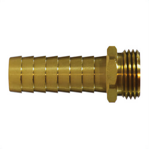 MMM 30512 Hose Adapter, 3/4 in, Barb x MGH, Brass, Import