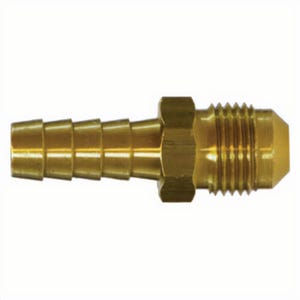 MMM 32083 Flare Adapter, 5/16 in Nominal, Hose Barb x 45° Male Flare End Style, Brass