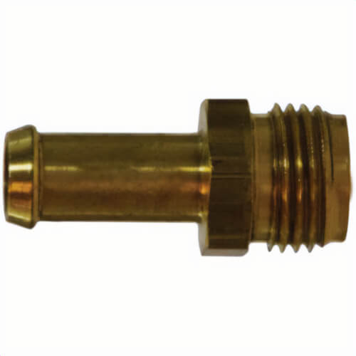 MMM 38834 Inverted Flare Connector, 3/8 x 5/16 in Nominal, Hose Barb x Male Inverted Flare End Style, Brass
