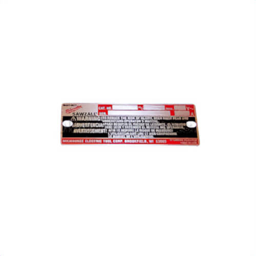 Milwaukee® 12-99-1765 Replacement Service Nameplate