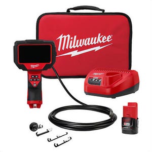 Milwaukee® 2324-21 M12™ M-Spector™ Inspection Camera Kit, 0.394 in dia, 4.3 in LCD Display, Black/Red