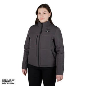 Milwaukee® 234G-21M M12™ Women's Heated Axis™ Jacket with Battery and Charger, Wind and Water Resistant, Gray, L