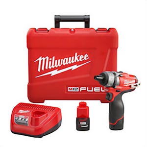 Milwaukee® M12™ Fuel™ 2402-22 2-Speed Screwdriver Kit, 1/4 in Chuck, 12 VDC, 350 in-lb Torque, Li-Ion Battery