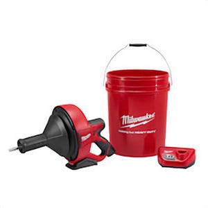 Milwaukee® 2571-21 Cordless Drain Snake Kit, 1-1/4 to 2-1/2 in Drain Line, 25 ft Max Run, 12 VDC, Metal Housing