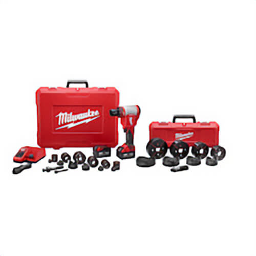 Milwaukee® M18™ 2676-23 High Capacity Knockout Tool Kit, 1/2 to 4 in Mild Steel/SS Max Cutting, 13.63 in OAL