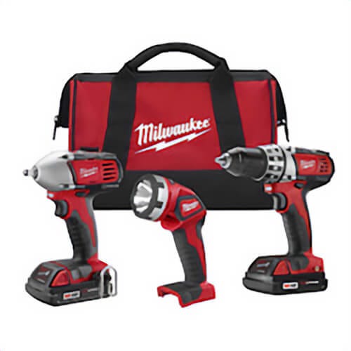 Milwaukee® M18™ 2691-23 Cordless Combination Kit, Tools: Compact Drill/Driver/Impact Wrench, 18 VDC, 1.5 Ah Li-Ion, Keyless Blade