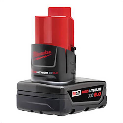 Milwaukee® 48-11-2460 Battery Pack, 6 Ah 12 VDC Lithium-Ion Battery, For Use with 12 VDC Cordless Tool