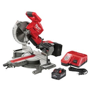 Milwaukee® 2734-21 M18 Fuel™ Cordless Brushless Motor Sliding Compound Miter Saw Kit, 10 in dia Blade, 5/8 in Arbor/Shank, 50/60° Miter, 45/45° Bevel