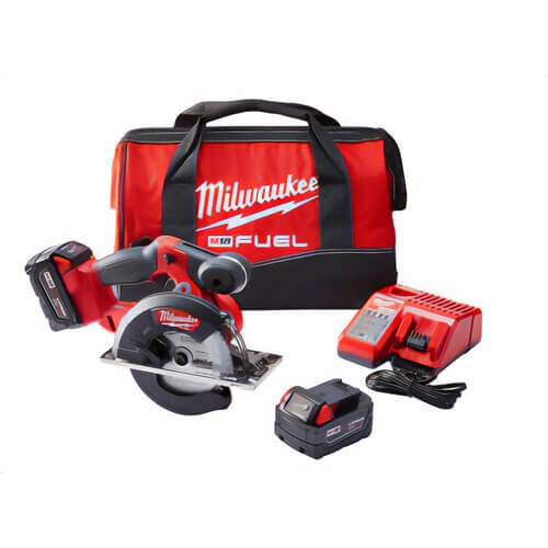 Milwaukee® 2782-22 Cordless Circular Saw Kit, 5-3/8 to 5-7/8 in Blade, 20 mm Arbor/Shank, 18 VDC, 2 in D Cutting, Right Blade Side