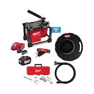 Milwaukee® 2818A-21 M18 Fuel™ Sectional Drain Cleaning Machine Kit with 7/8 in Cable, 1-1/4 to 6 in Drain Line, 150 ft Max Run, 18 VDC