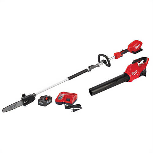 Milwaukee® 2825-21PSB M18 Fuel™ Pole Saw with Blower Kit, 18V, 9 Ah Redlithium™ Battery, 4, 600 RPM, 10 in L Pole Saw