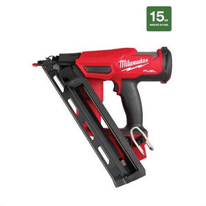 Milwaukee® 2839-20 M18™ Fuel™ Cordless Finish Nailer, for Fastener Type: 15 ga DA Style Nail, 110 Magazine, 12.75 in OAL, Battery